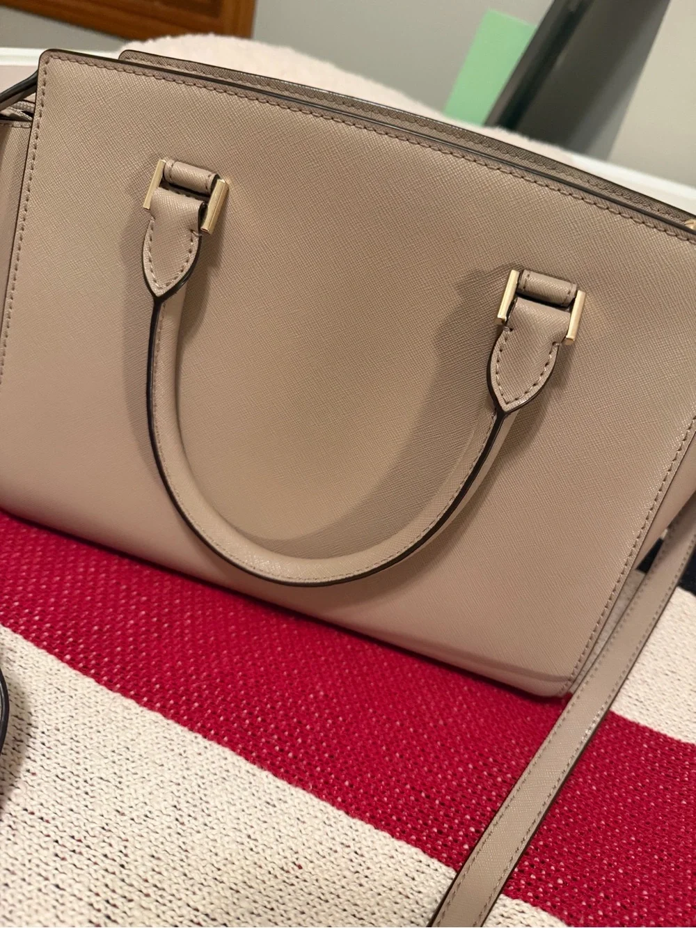 Michael Kors Blush Taupe Saffiano Leather Satchel